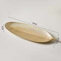 Nordische goldene Servierplatte, 49cm großer Snackteller mit metallischer Textur - Goldenes Blatt Mittel