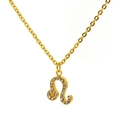 Collier signe du Lion doré orné de zircons cubiques brillants sur chaîne fine - Style Lion (SN226-5-45CM)