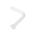 Piercing al naso trasparente a forma di L in materiale bioflex per uso invisibile - Trasparente Forma L 1x7x2.3mm