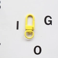 Yellow painted metal lobster clasp with swivel ring for DIY keychains and bag hooks - Yellow