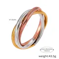 Dreifarbiges dehnbares Armband mit 18k Goldbeschichtung und 5A Zirkonia Besatz - Kleiner dreifarbiger Armreif (Z010)