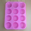 Stampo per muffin in silicone rosa a 12 cavità per cupcake e dolci, 29x21.8x3cm - Rosa