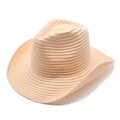 Classic beige woven jazz fedora hat with a wide brim and structured crown for unisex style - M (56-58cm) / Peach Pink