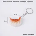 Realistic 4cm PVC fried dumpling keychain with silver metal ring and 13g weight - 4cm Small Fried Dumpling - With Keychain