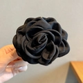 Pince à cheveux fleur en organza 3D noir classique avec pétales multicouches - 13# Pince à Cheveux Noire 9cm