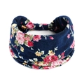 Elastisches Boho-Yoga-Stirnband mit vintage dunkelblauen Rosen-Blumenmustern - Dunkelblaue Rose Blumenmuster(#174)