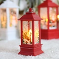 Rote Weihnachtslaterne mit Weihnachtsmann-Motiv und warmer LED-Lichtdekoration - Klein Rot Weihnachtsmann