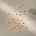 3D relief Christmas nail stickers with gold snowflakes and pearls design model TL-274 - Christmas Gold Silver Pearl Color Mix Style (TL274)
