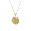 Polished 18k gold-plated brass necklace featuring an oval pendant with letter H engraving - Necklace H