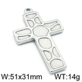 Ciondolo a croce in acciaio inossidabile argento, 51x31 mm e peso 14 grammi - Stile 4 Croce (KLJ5631-Z) / 51*31mm / Color Acciaio