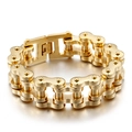 22mm gouden roestvrijstalen fietsketting armband voor heren industrieel design - 23CM / Goud (KB87851-K)