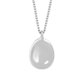 Polished S925 sterling silver necklace with minimalist oval pebble pendant on silver chain - Platinum Color (XL009) / 925 Silver