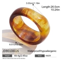 Bracciale rigido largo in resina tartarugata con diametro interno di 6,51 cm ambrato - Stile Largo Ambra (JDB0108026)