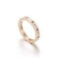 Anello in acciaio titanio oro rosa 18k con numeri romani e intarsio di zirconi - US 7 / Oro rosa (KR92459-K)