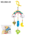 Jouet de poussette en peluche arc-en-ciel et montgolfière avec anneau de dentition - Style De Carillon Éolien Pendentif Voiture Arc-En-Ciel