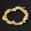 Elastic bracelet made of irregular polished citrine stones with natural yellow glow - Citrine