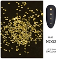 1000 borchie metalliche dorate da 1,2 mm per decorazione unghie su sfondo nero - 1.2mm / Oro