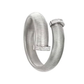 Elegant silver twisted bangle with sparkling zircon stones in a sleek titanium steel finish - 16mm Silver Cross Bangle
