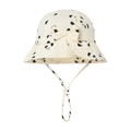Infant cotton muslin sun hat with panda print and adjustable chin strap - Panda