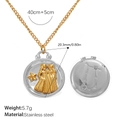 18K gold plated stainless steel necklace featuring Gemini zodiac pendant in silver and gold - Two-tone Gemini