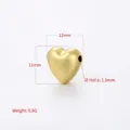 Detailed dimensions of 12mm gold heart bead with 1.5mm hole for DIY jewelry making - VZ455 Heart Gold Small