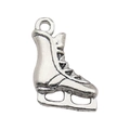 Antique silver ice skate pendant for DIY jewelry charm bracelet and necklace - Ice Skates