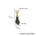 Green enamel foot charm pendant with golden stainless steel lobster clasp and dimensions - D189-4 Gold Figa Hand Pendant (Green) 1PC
