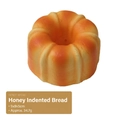 Top view of honey bread squishy toy showing realistic baked texture and 9x9x5cm size - Honey Bread