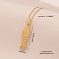 Gouden vis hanger ketting van roestvrij staal met 40+5cm ketting en 8g gewicht - Visvorm Stijl