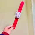 Christmas slap bracelet with plush red Santa belt design for holiday party favors - Mahjong White Board