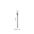 Silver 304 stainless steel long handle coffee stirrer spoon, size 13cm and 15g weight - 13cm Black