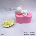 3D Christmas reindeer silicone mold for fondant and chocolate cake decoration, 7x4x3.7cm - Closed-eye Lying Fawn