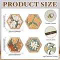 Set of 4 hexagonal wooden floral wall hangings with Morandi style geometric cutout designs - Hollow Floral Style Set of Four (Y24Y51100_Q)