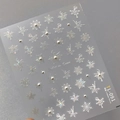 Holografische Weihnachts-Nagelaufkleber mit Schneeflocken und Perlen TL-091-Modell - Ballett im Schnee Stil (TL-091)