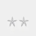 Élégantes boucles d'oreilles étoile de mer en argent S925 avec perles et cristaux - Stud boucles d'oreilles / Argent 925