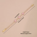 Elegant gold-plated bracelet with three round pink zircons and micro-pave crystals - Three Pink Zirconia Style