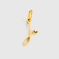 Pendentif lettre J en acier titane doré poli avec coeur pour colliers DIY - Lettre J
