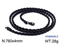Collier chaîne torsadée en acier noir 760x4mm avec fermoir mousqueton résistant - Noir 760x4mm (KN80648-Z)