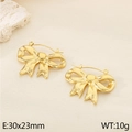 Pendientes de lazo en acero inoxidable chapado en oro de 18K con tamaño 30x23mm - Estilo A Dorado (KE113919-KFC)