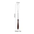 Manual stainless steel whisk with dark walnut wood handle, 24.3cm length for baking - 24.3cm / Gourd Wenge Wood