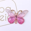 Pink and purple gradient resin butterfly charm with gold edges for DIY jewelry and crafts - 5 Pink Rose Gradient
