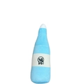 Blue bottle shaped plush squeaky dog toy with embroidered No design and soft fabric - Blue Wine Bottle