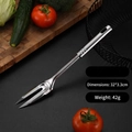 Long handle stainless steel carving fork with textured grip, size 32x3.3cm for kitchen - Standard Style Meat Fork (0.6mm)