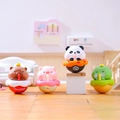 Set of four cute animal roly-poly figurines featuring capybara, panda, pig, and frog - 3040 Tumbler Ornament Set