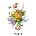 Waterproof temporary tattoo sticker with colorful rose butterfly and floral bouquet TH-217 - Th-217 / 210*148mm