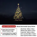 Golden star Christmas tree static window sticker showing various size specifications - Small / Gold