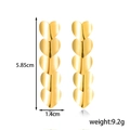Gold stainless steel tiered heart earrings featuring a five-heart tassel and 5.85cm length - Linked Heart Style (ER-1665)
