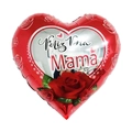 18-inch heart-shaped foil balloon for Mother Day with Feliz Día Mamá Spanish text - 18 Inch Red Mirror Rose Heart Happy Mother's Day (TX027)