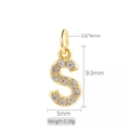 14K gold plated letter S pendant with zircon stones and 9.5mm height dimensions - Letter S