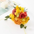 Artificial bouquet with yellow roses and orange peonies for wedding home decor - Lemon Yellow